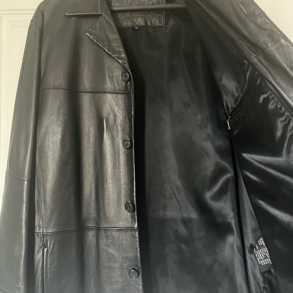 New Men’s Genuine Black Leather Bugatchi Jacket Blazer Coat Sz M - Picture 6 of 15
